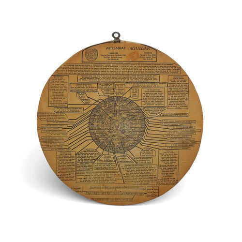 Artesanias Aguilar Aztec Calendar With Informational Back Label 10"