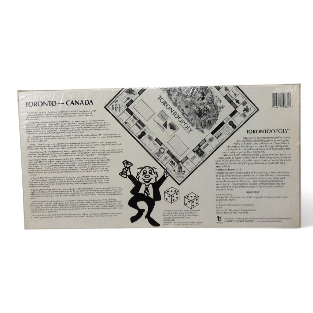 Vintage Torontoopoly Board Game Sealed First Edition 1990 Cityopoly Canada