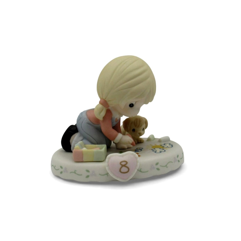 Precious Moments Age 8 Growing In Grace Porcelain Figurine Boxed Girl Puppy