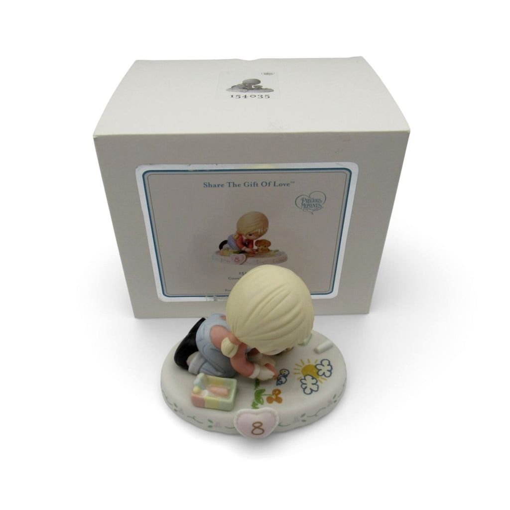 Precious Moments Age 8 Growing In Grace Porcelain Figurine Boxed Girl Puppy