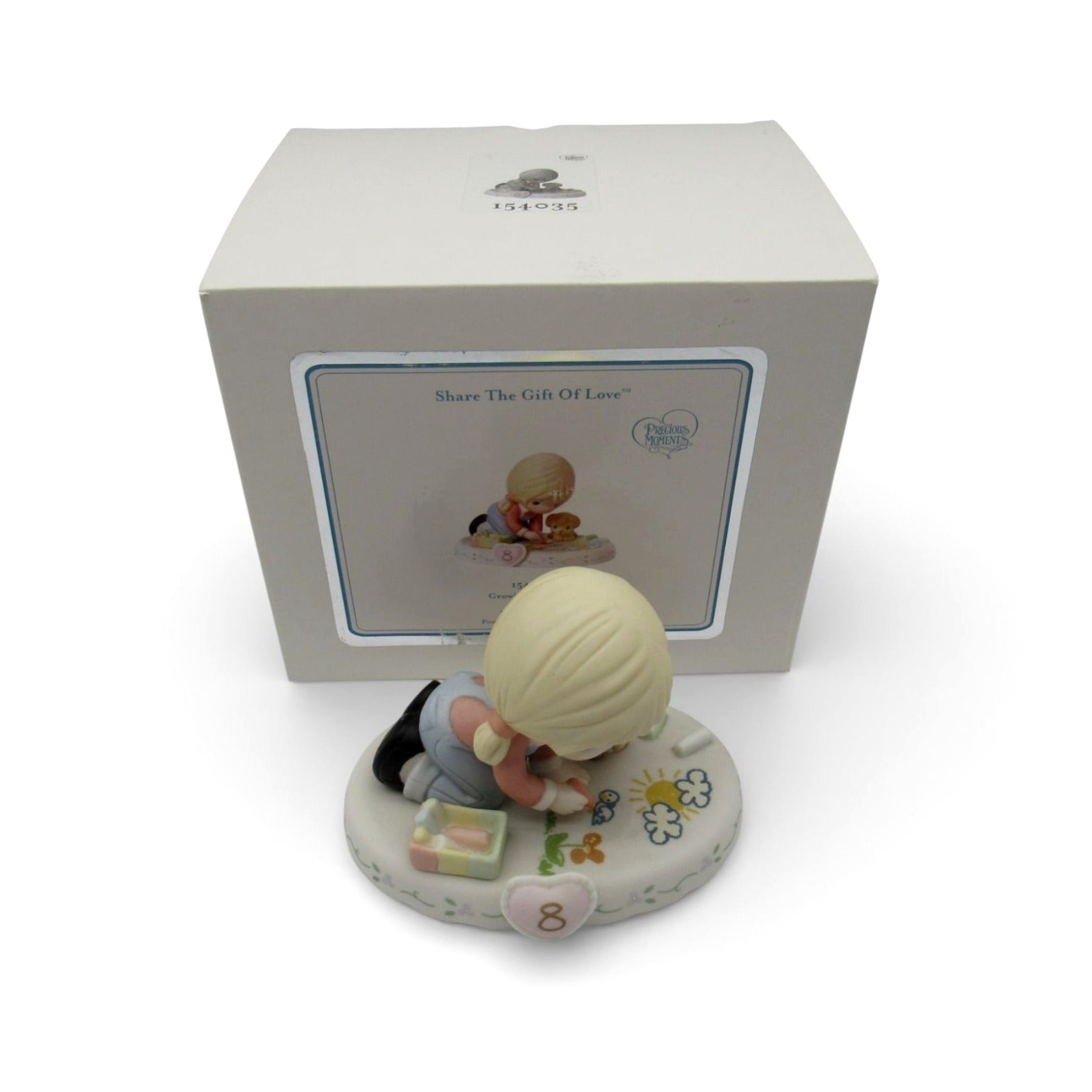 Precious Moments Age 8 Growing In Grace Porcelain Figurine Boxed Girl Puppy