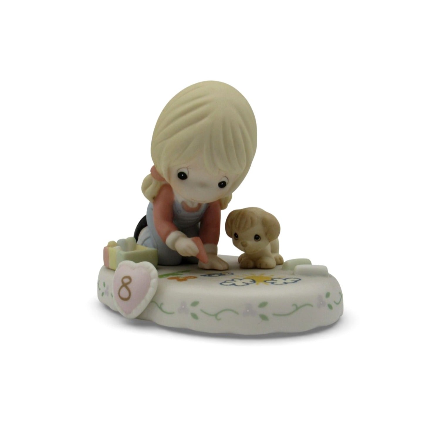 Precious Moments Age 8 Growing In Grace Porcelain Figurine Boxed Girl Puppy