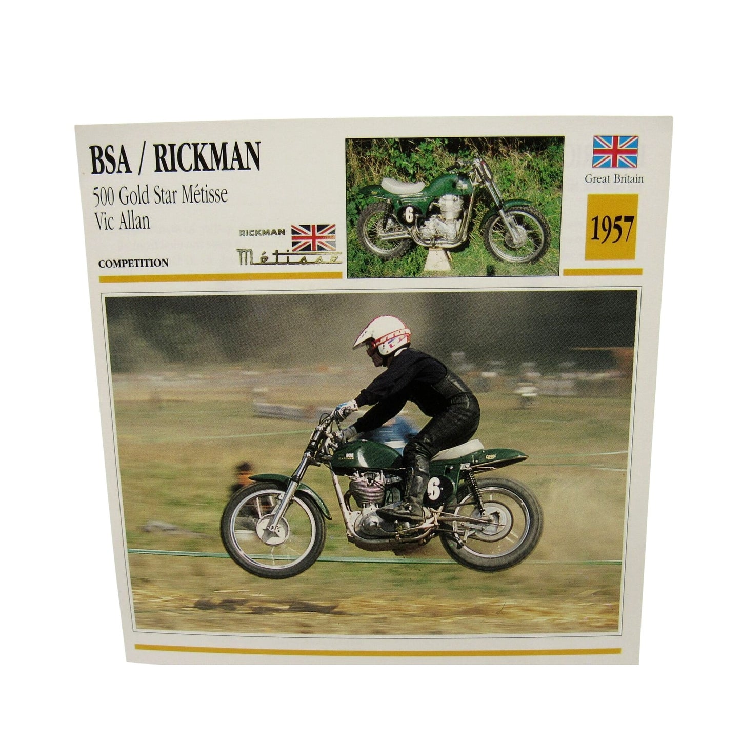 BSA Rickman 500 Gold Star Metisse 1957 Great Britain Atlas Edito-Service SA Card