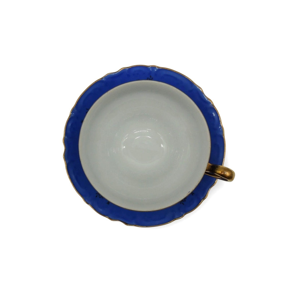 ESD Japan Montreal Canada Souvenir Teacup Set Blue and Gold Vintage
