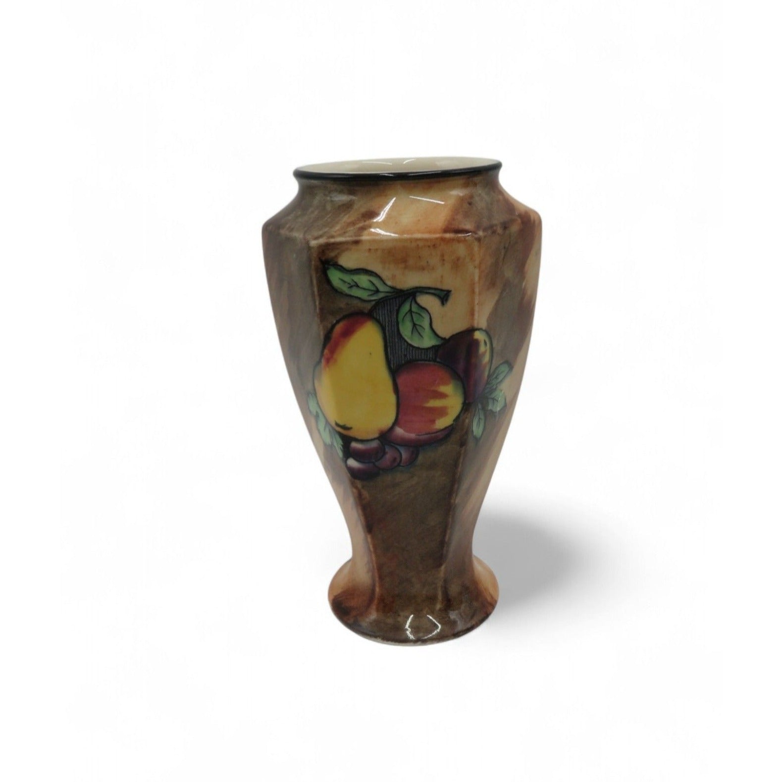 Vintage H&K Tunstall Luscious Hand Painted Ceramic Fruit Vase England 6.5"