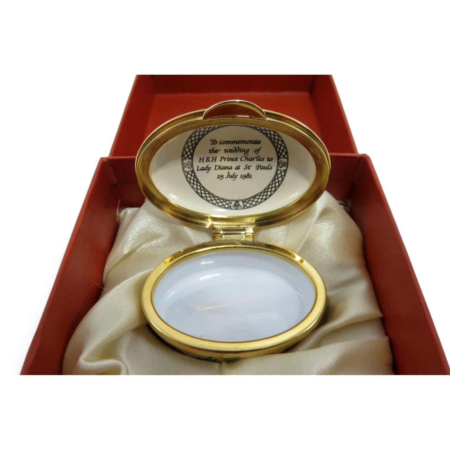 Vintage Staffordshire Enamels Royal Wedding 1981 Trinket Pill Box England