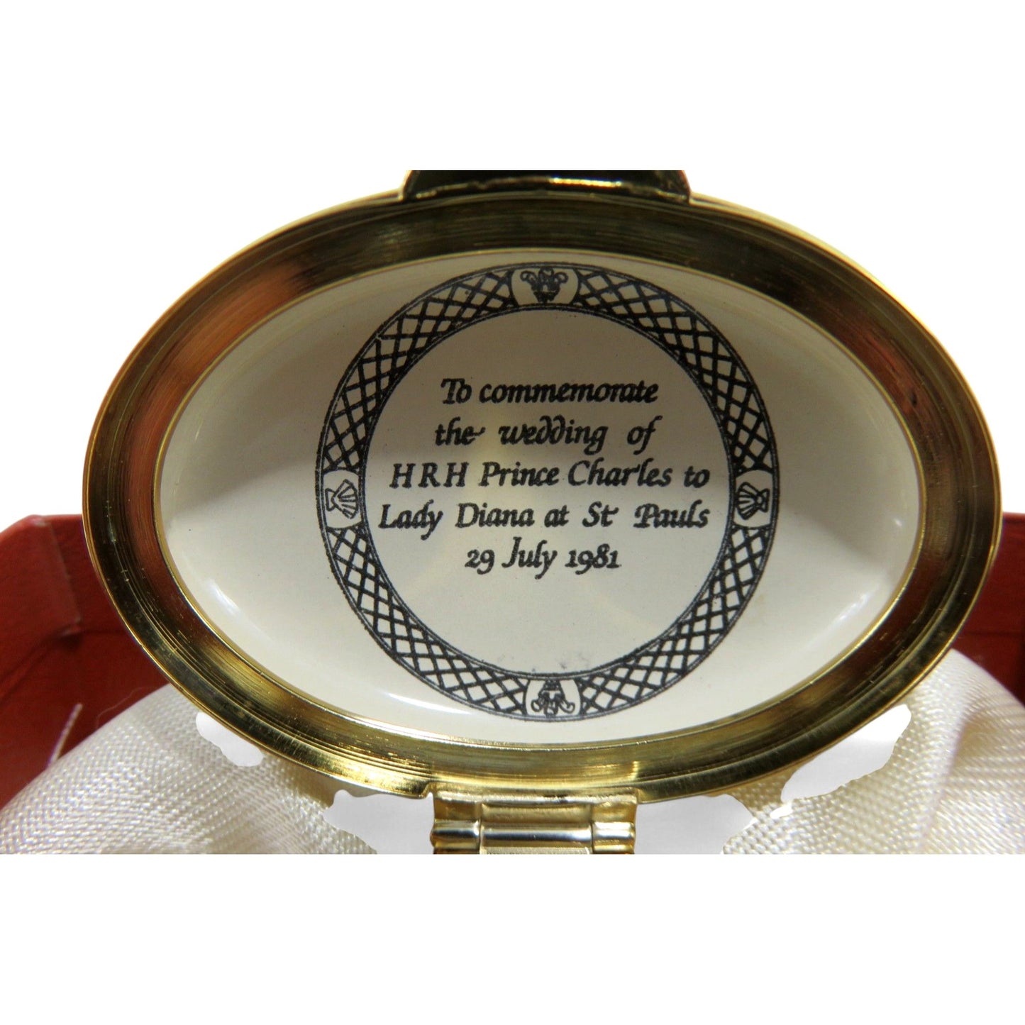 Vintage Staffordshire Enamels Royal Wedding 1981 Trinket Pill Box England