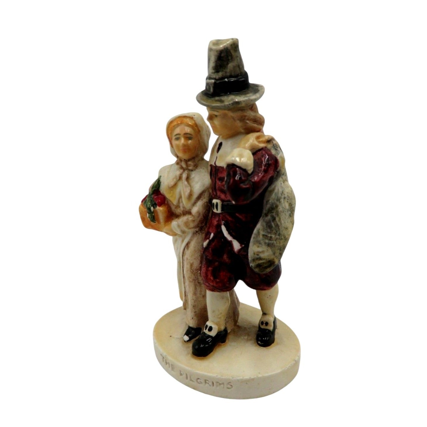 Sebastian Miniatures Pilgrims And Cranberry Picker Figurines USA Vintage