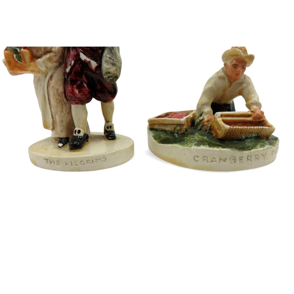 Sebastian Miniatures Pilgrims And Cranberry Picker Figurines USA Vintage