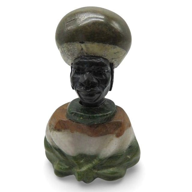 Small Stone Bust Set Hand Carved in South Africa 3.5" and 3.1"