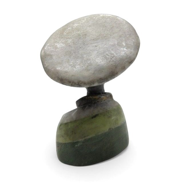 Small Stone Bust Set Hand Carved in South Africa 3.5" and 3.1"