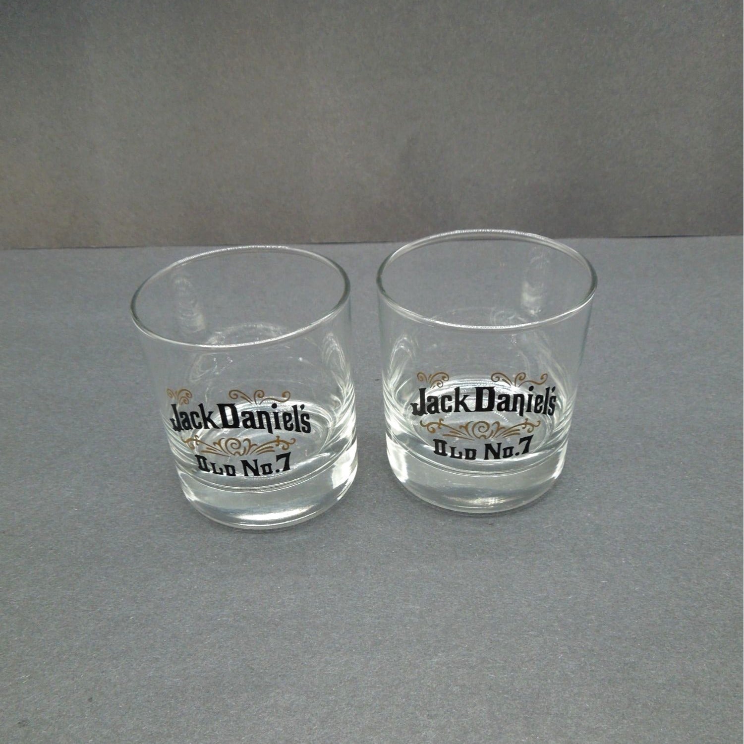 Jack Daniels Old No 7 Whiskey Glasses Set of 2 USA Vintage 3.1"