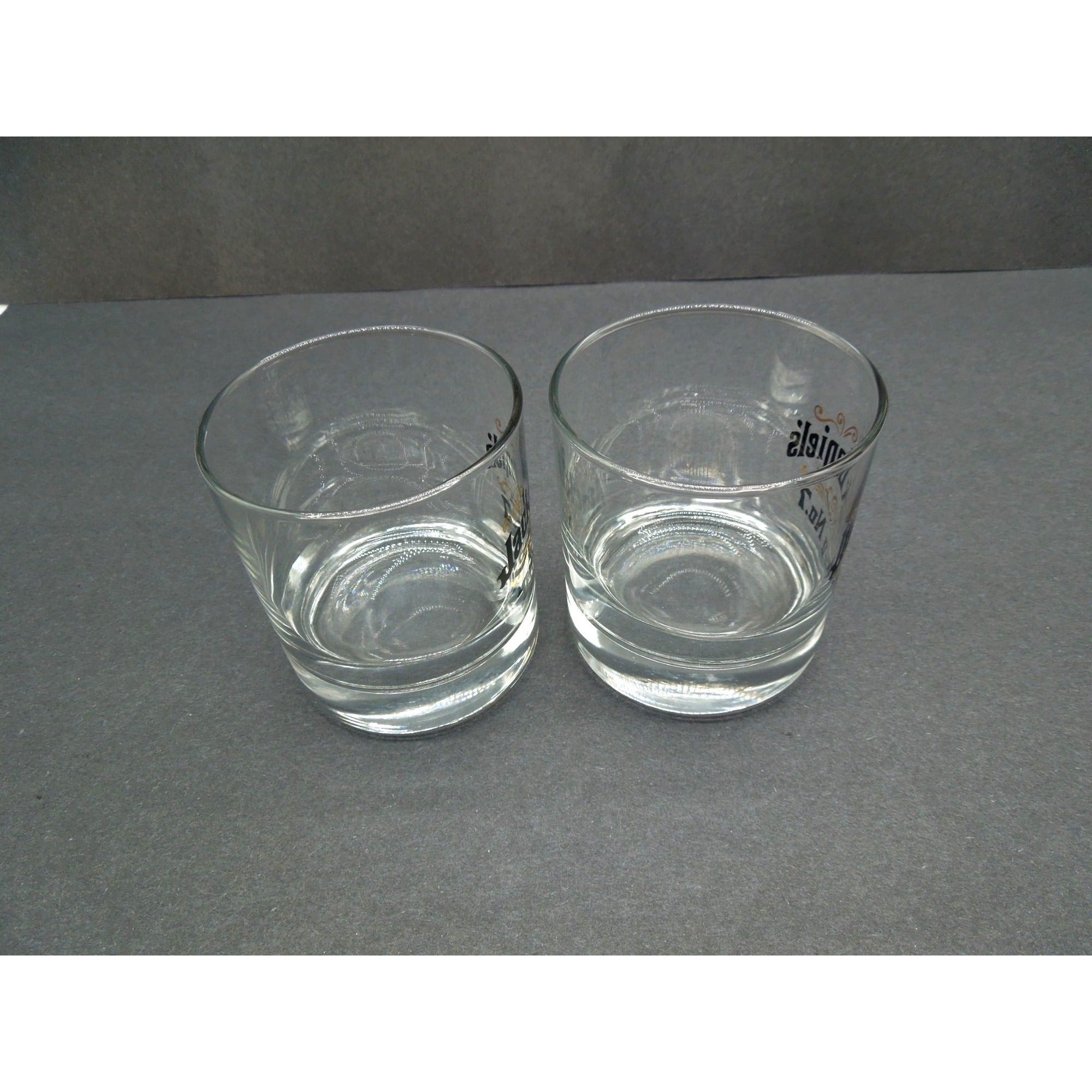 Jack Daniels Old No 7 Whiskey Glasses Set of 2 USA Vintage 3.1"