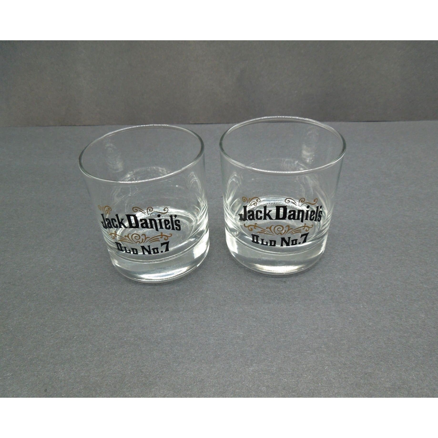 Jack Daniels Old No 7 Whiskey Glasses Set of 2 USA Vintage 3.1"