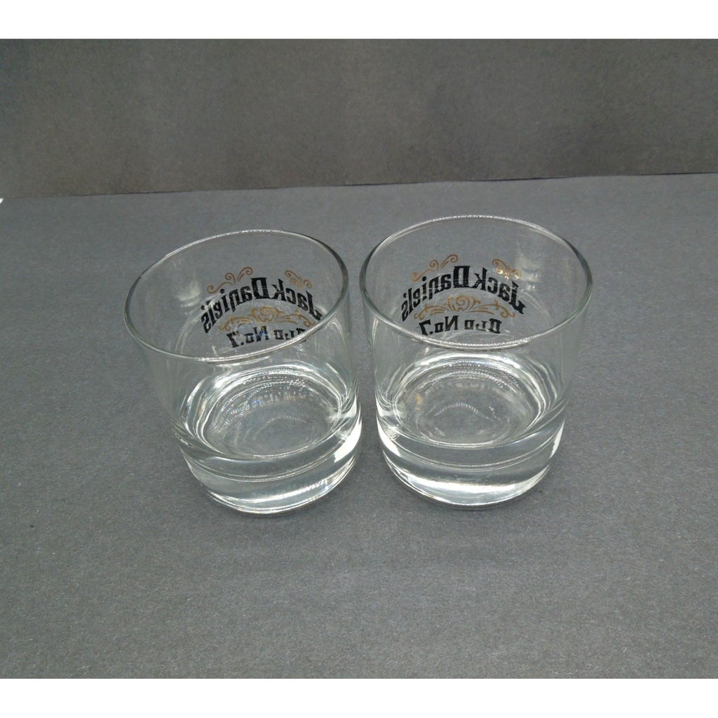 Jack Daniels Old No 7 Whiskey Glasses Set of 2 USA Vintage 3.1"
