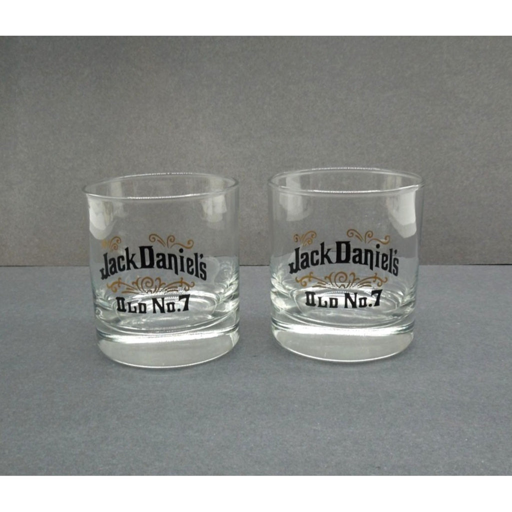 Jack Daniels Old No 7 Whiskey Glasses Set of 2 USA Vintage 3.1"