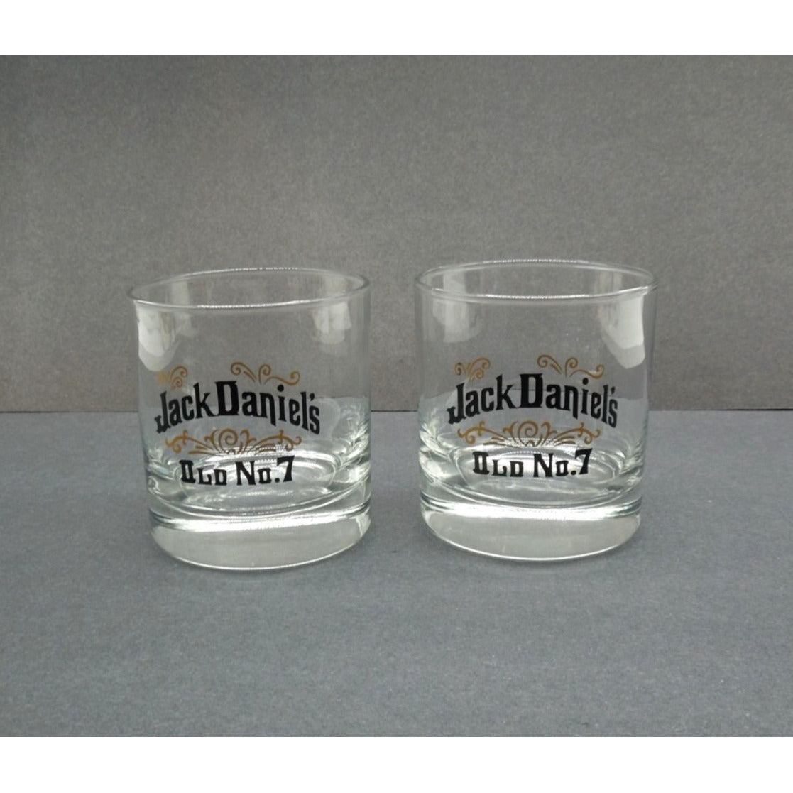 Jack Daniels Old No 7 Whiskey Glasses Set of 2 USA Vintage 3.1"