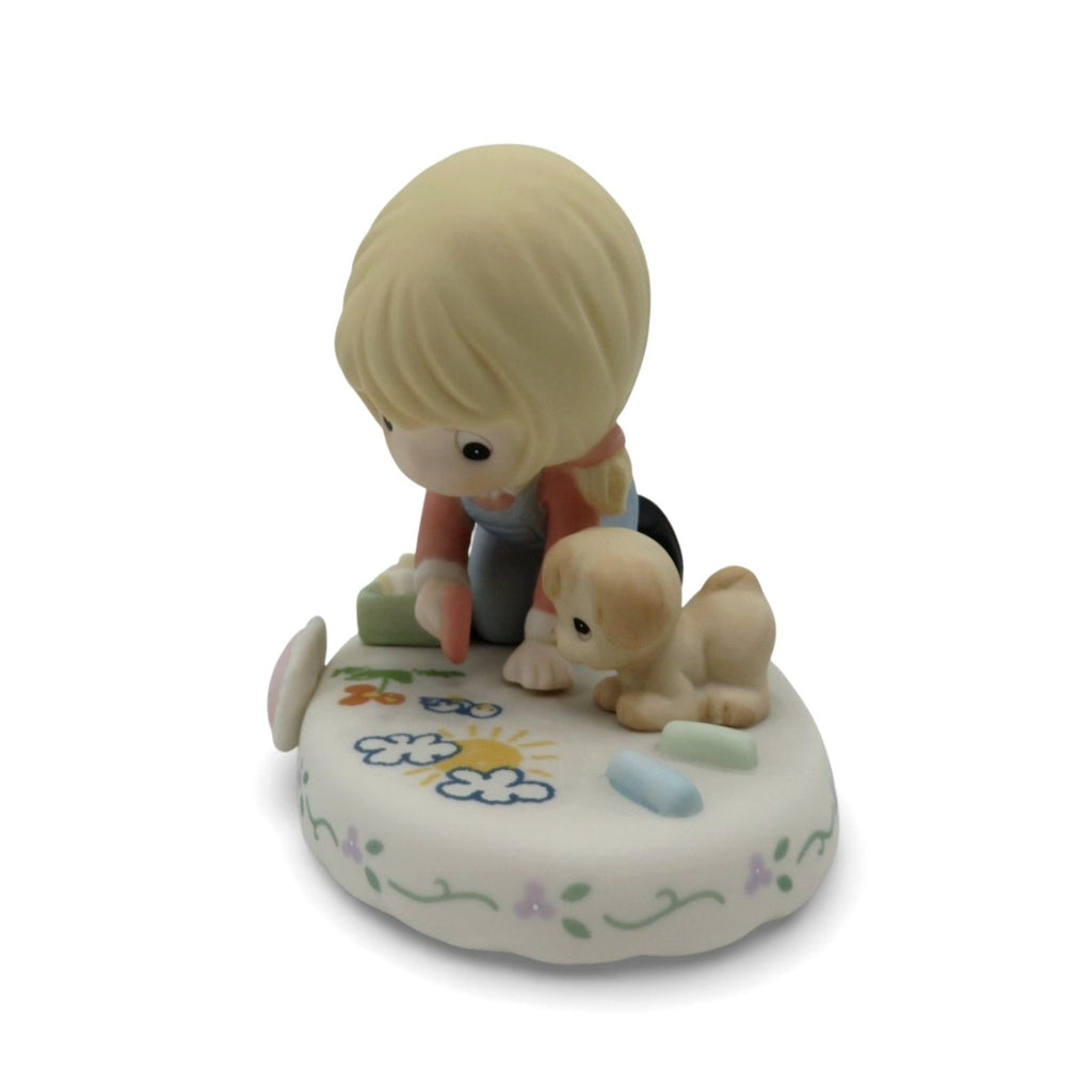 Precious Moments Age 8 Growing In Grace Porcelain Figurine Boxed Girl Puppy