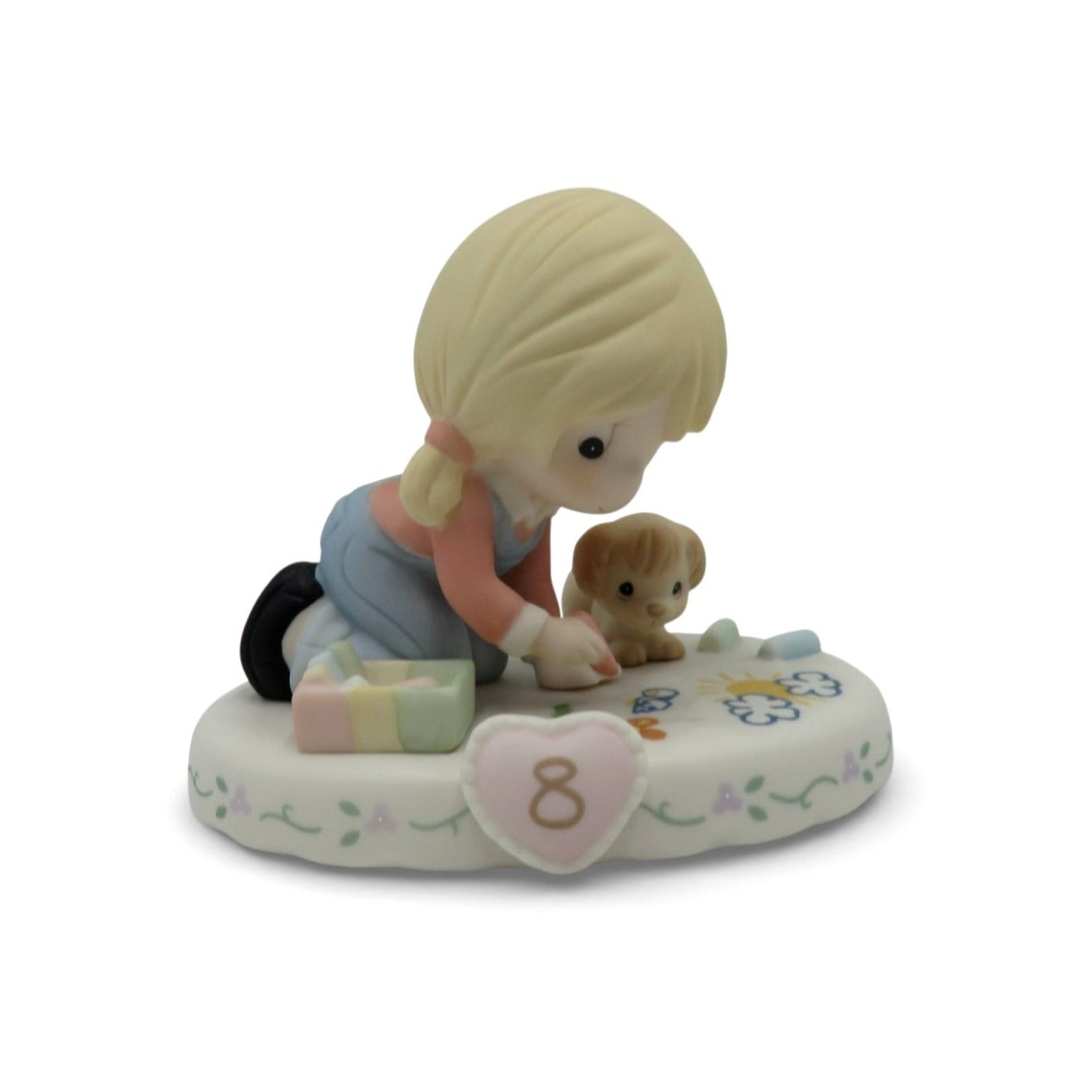 Precious Moments Age 8 Growing In Grace Porcelain Figurine Boxed Girl Puppy