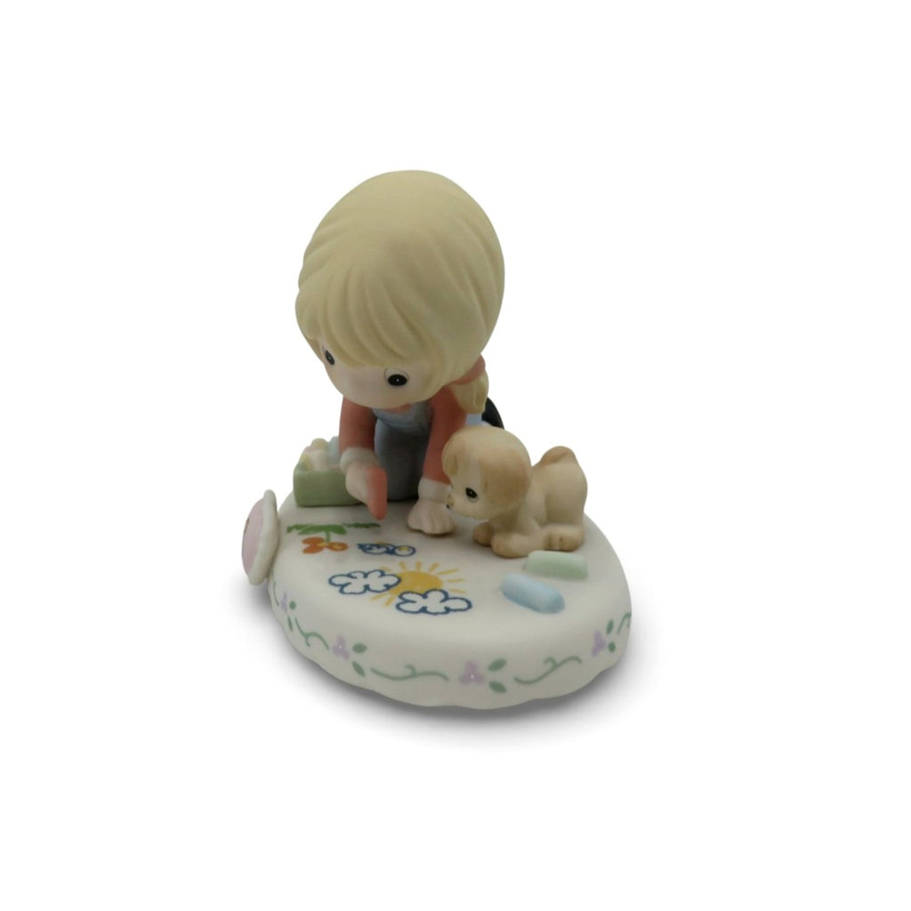 Precious Moments Age 8 Growing In Grace Porcelain Figurine Boxed Girl Puppy