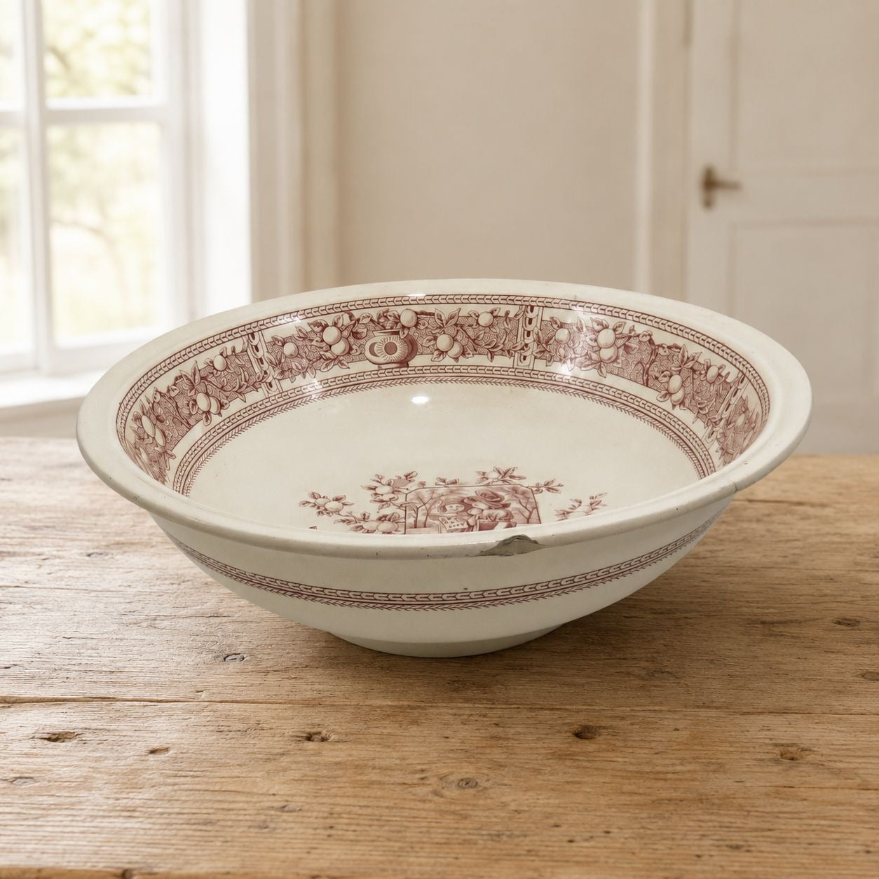 Antique Mother Hubbard Large Bowl Old Hall Earthenware England 14"