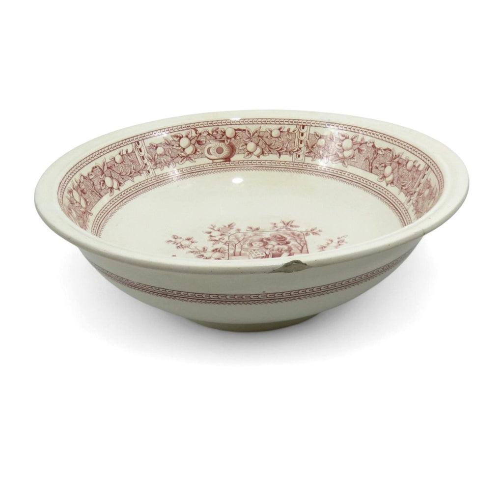 Antique Mother Hubbard Large Bowl Old Hall Earthenware England 14"