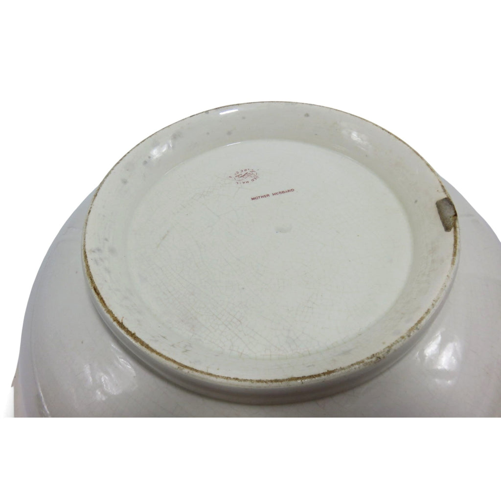 Antique Mother Hubbard Large Bowl Old Hall Earthenware England 14"