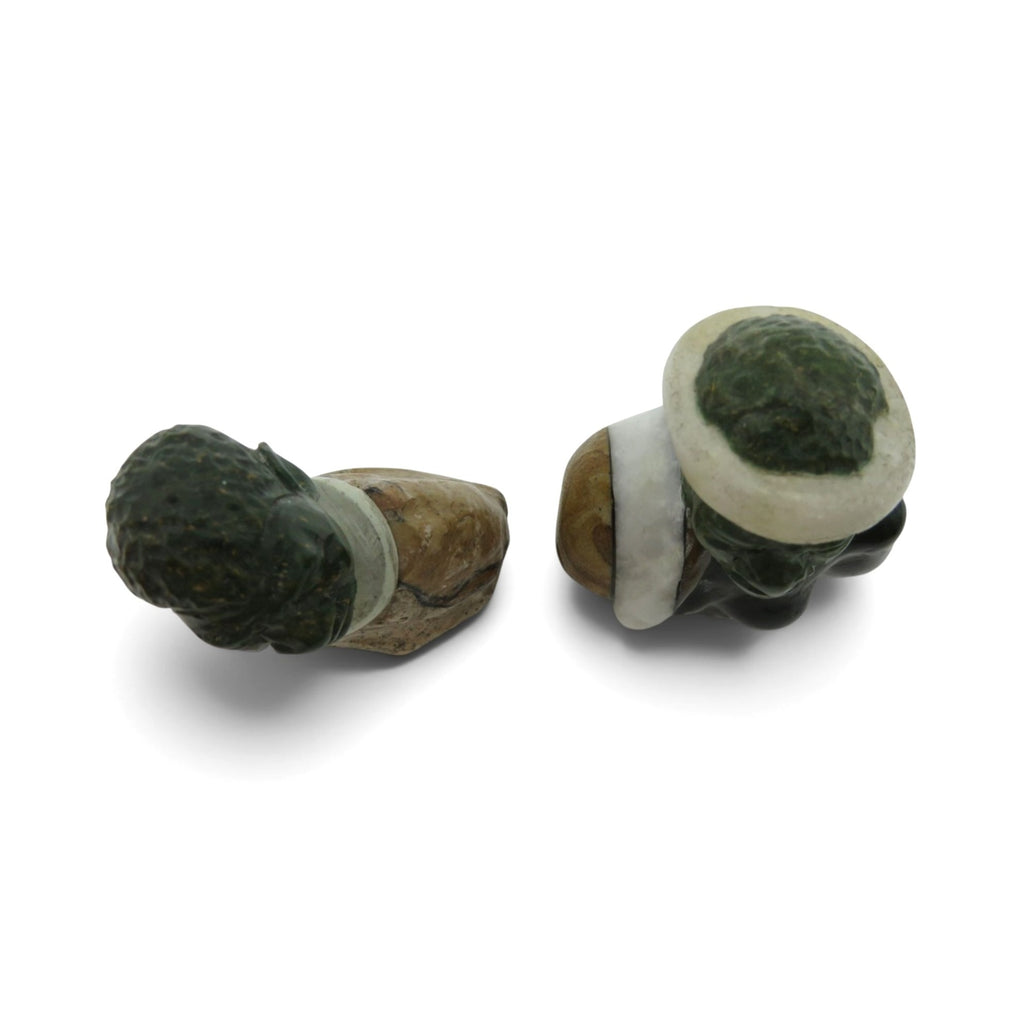 Small Stone Bust Set Colourful Hand Carved in South Africa 3.1" and 2.9"