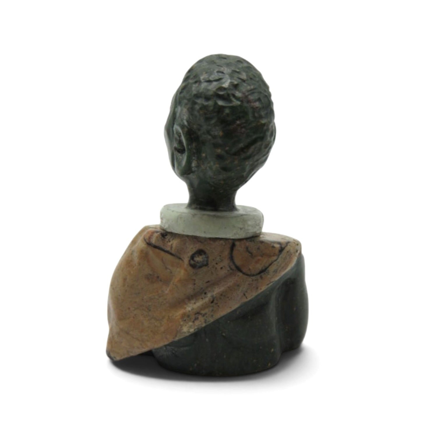 Small Stone Bust Set Colourful Hand Carved in South Africa 3.1" and 2.9"