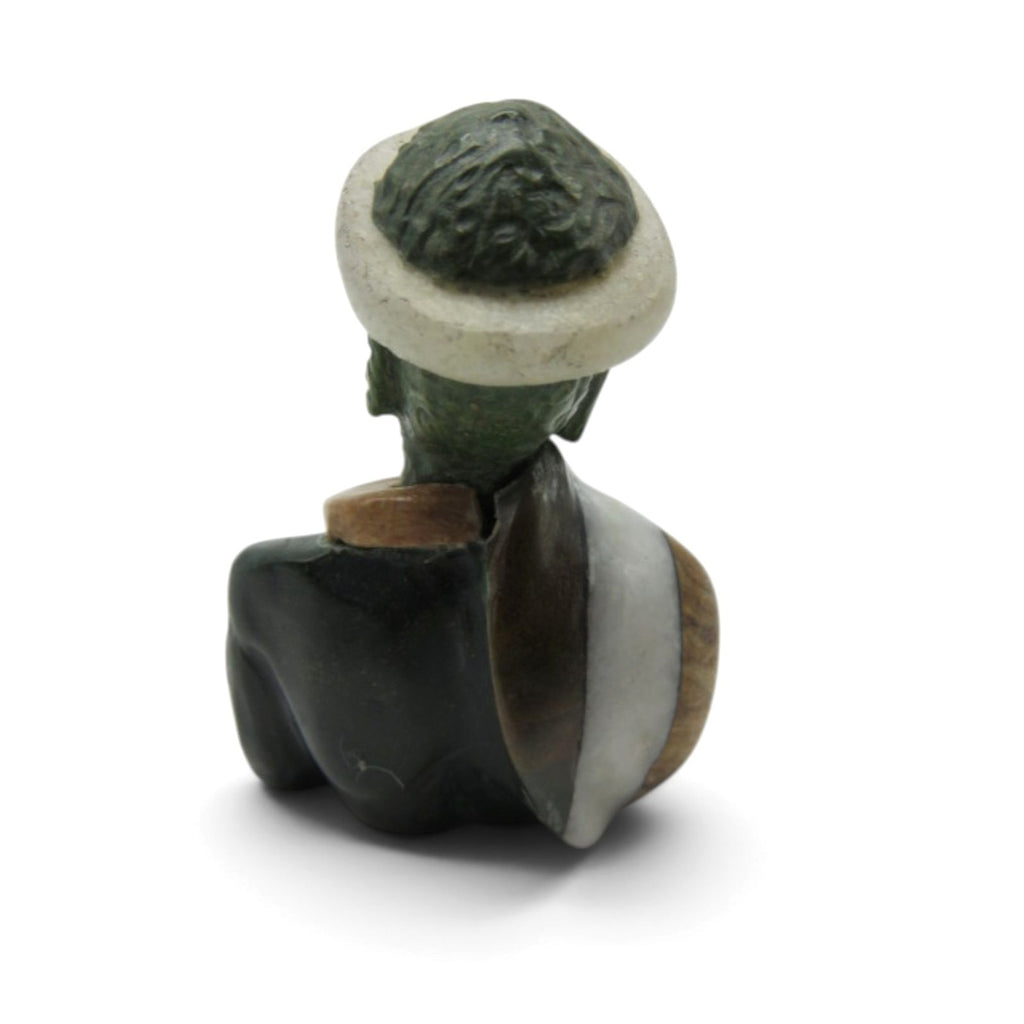 Small Stone Bust Set Colourful Hand Carved in South Africa 3.1" and 2.9"