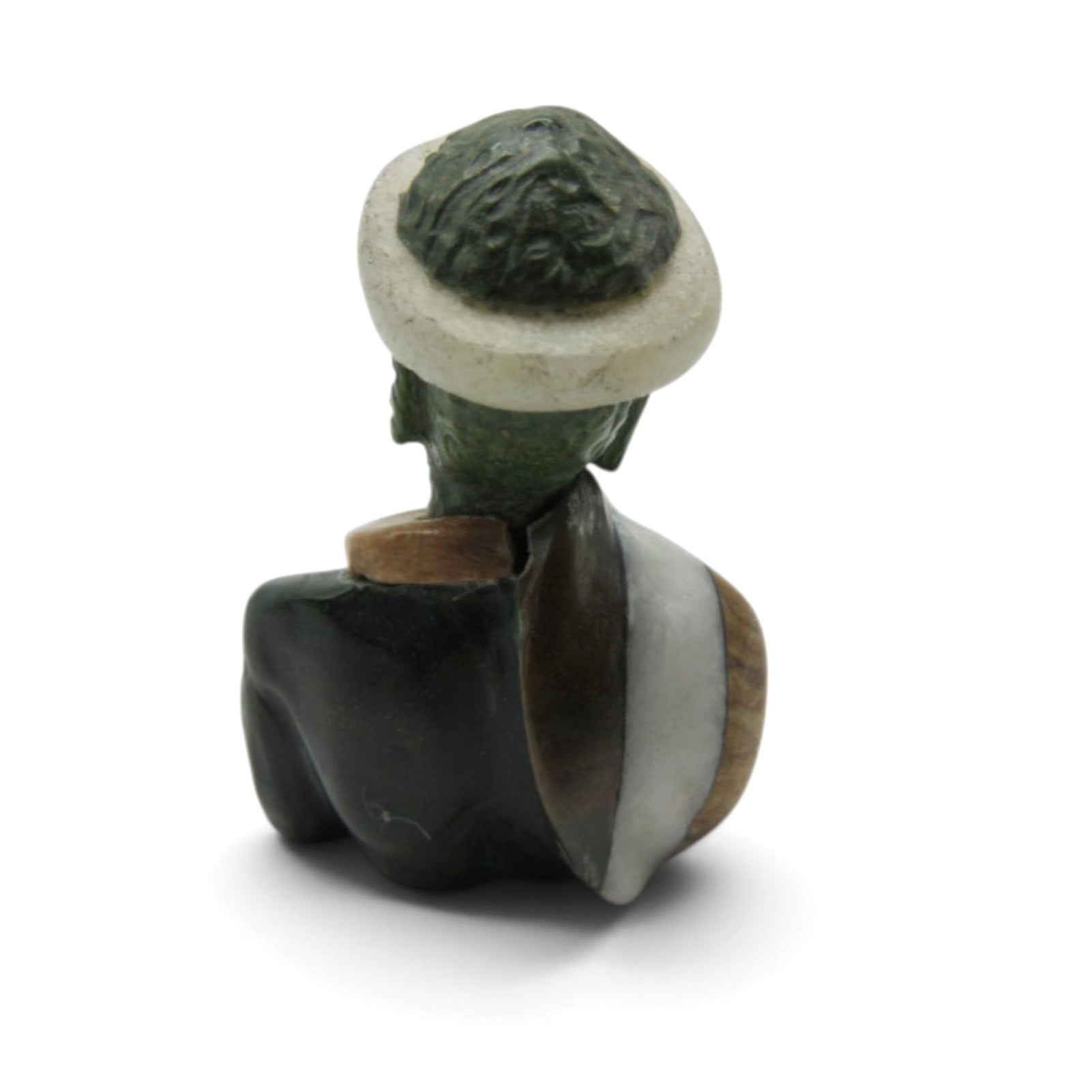 Small Stone Bust Set Colourful Hand Carved in South Africa 3.1" and 2.9"