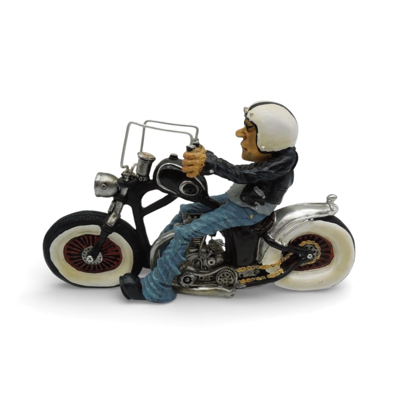 Booster Q2-2 Biker Figurine Polyresin Motorcycle Rider Chopper 9"