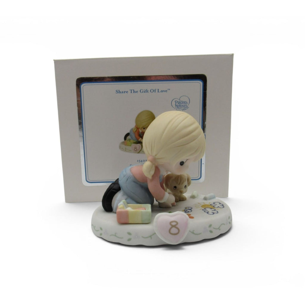 Precious Moments Age 8 Growing In Grace Porcelain Figurine Boxed Girl Puppy