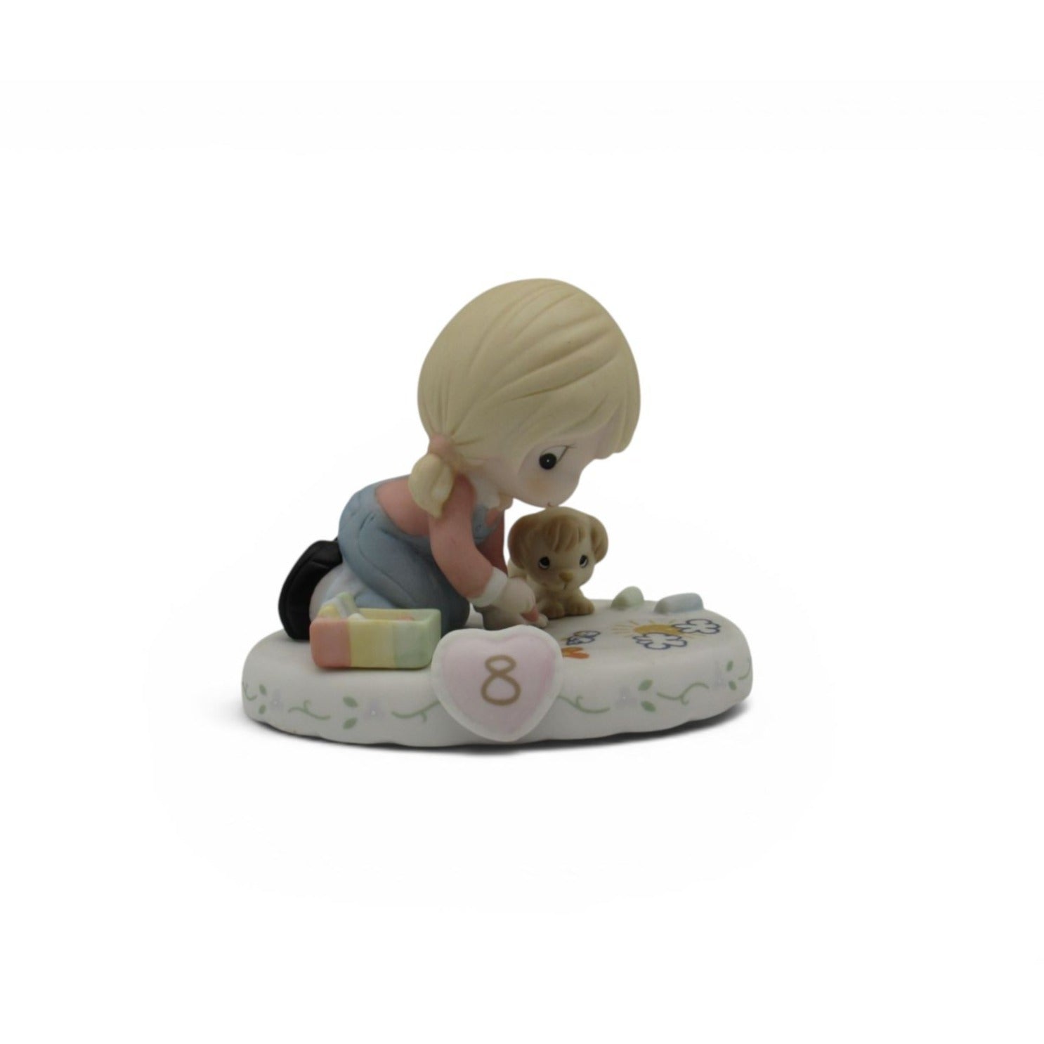 Precious Moments Age 8 Growing In Grace Porcelain Figurine Boxed Girl Puppy