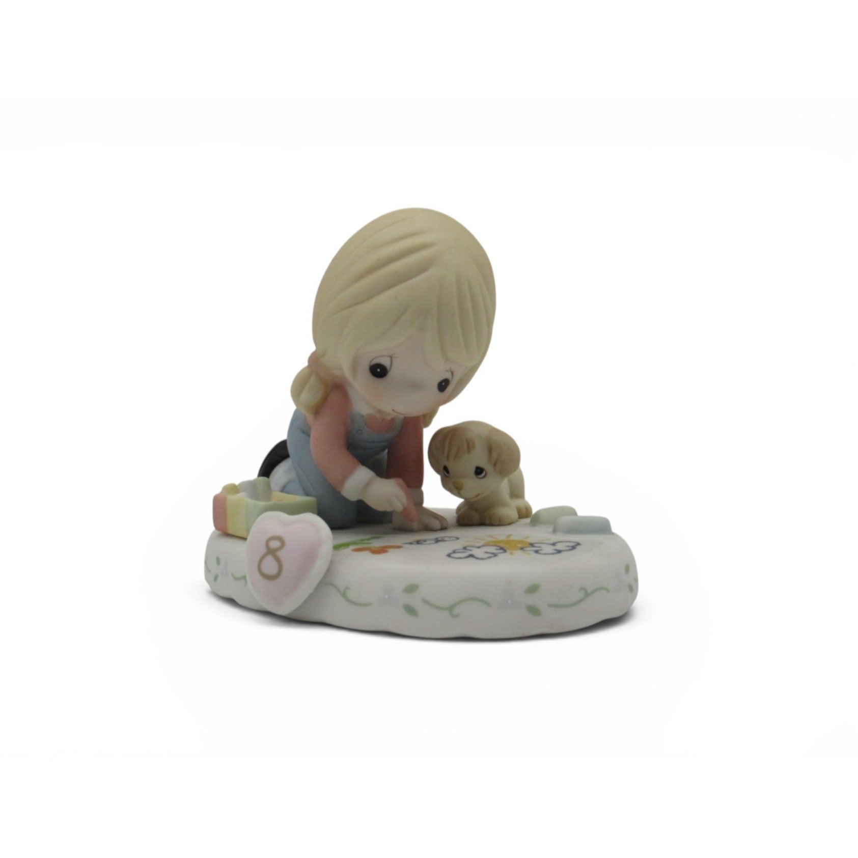 Precious Moments Age 8 Growing In Grace Porcelain Figurine Boxed Girl Puppy
